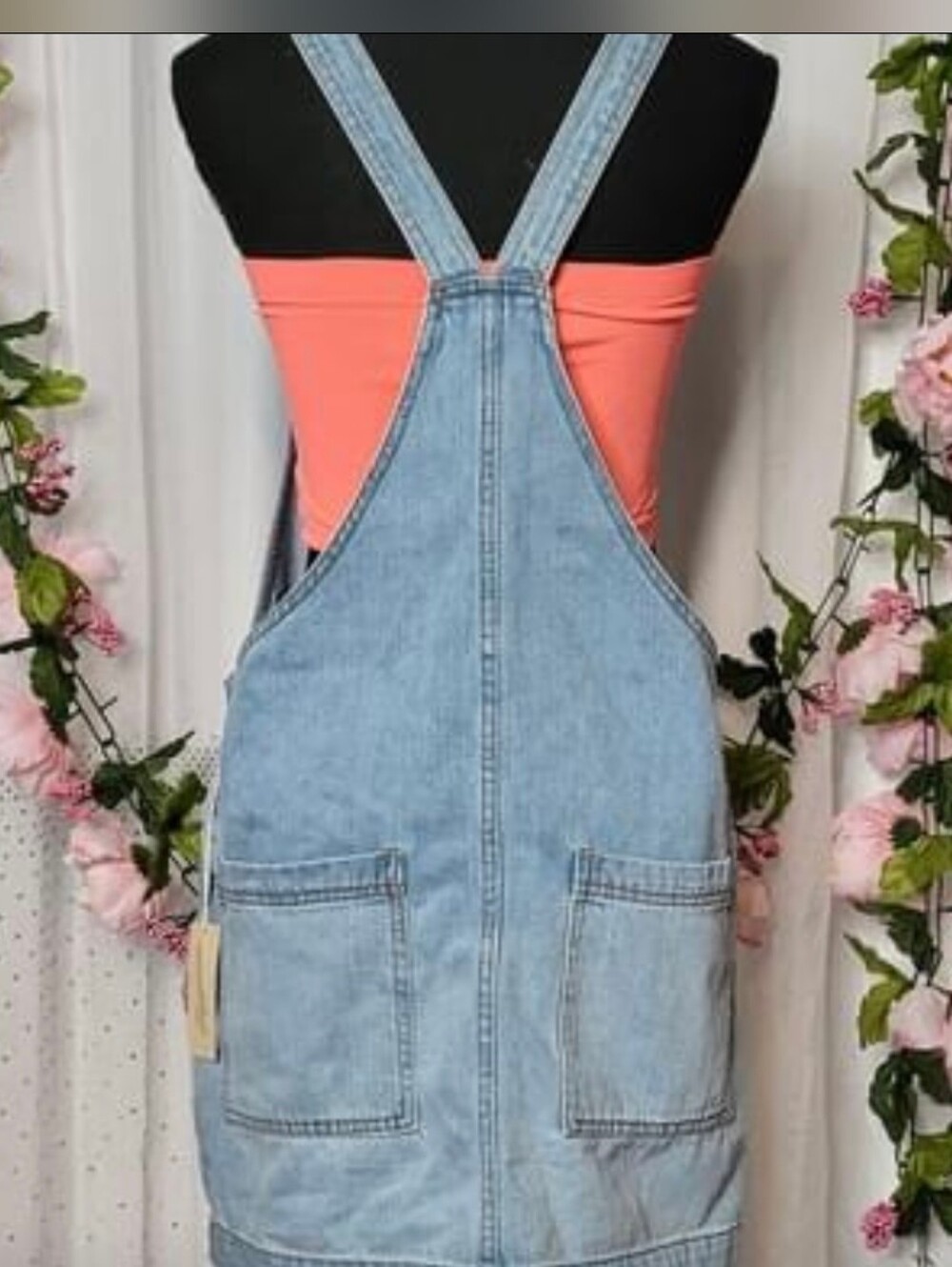 Universal Thread Light Wash Denim Pinafore - Picture 2 of 2